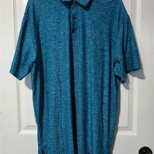 Men's Under Armour Heat Gear Loose Large Teal Polo